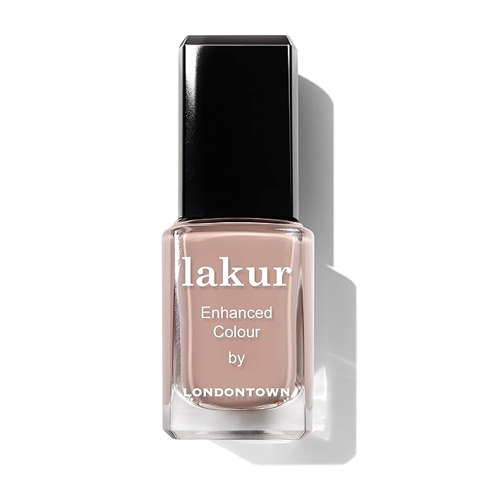 LONDONTOWN lakur Nail Polish - Chip-Resistant, Non-Toxic, Conditions & Hydrates Nails | Glossy Taupe Brown, Café Au Lait, .40 fl oz