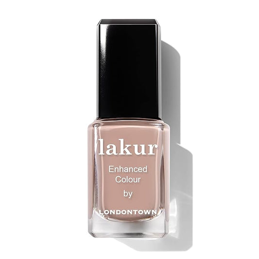 LONDONTOWN lakur Nail Polish - Chip-Resistant, Non-Toxic, Conditions & Hydrates Nails | Glossy Taupe Brown, Café Au Lait, .40 fl oz