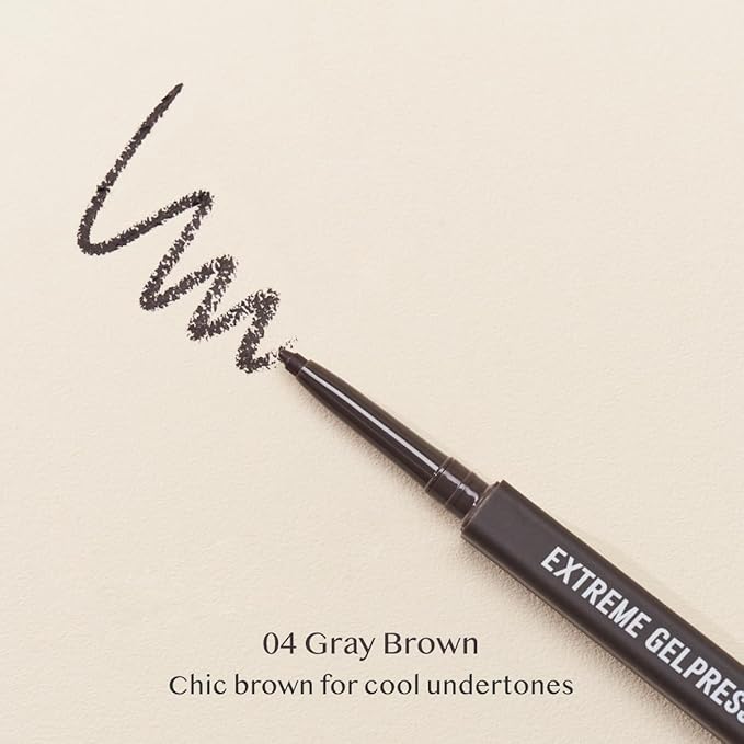 CLIO Extreme Gelpresso Pencil Eyeliner | Smudge-Proof, Waterproof, Long-Lasting, Long-Wear, 6 Cool and Warm Tone Shades, Ultra-Smooth, Creamy Formula (004 Gray Brown (NEW))