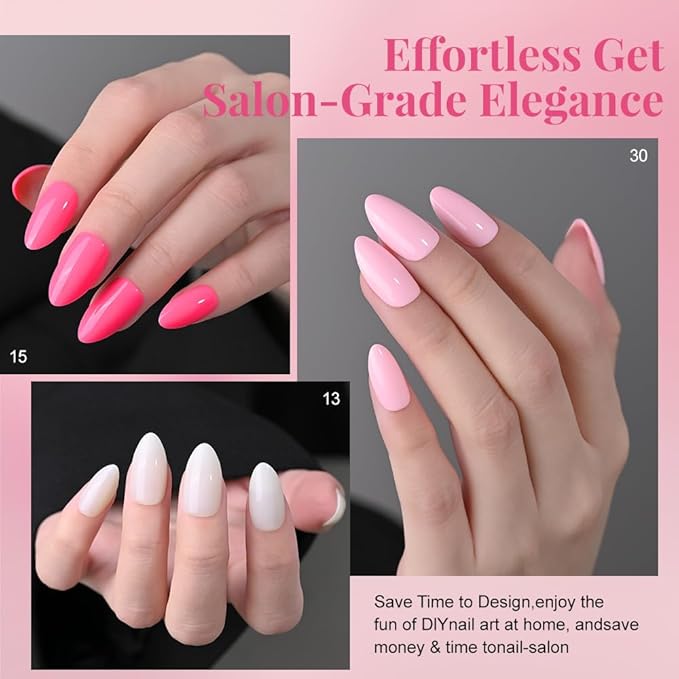 evpct 6 Colors Glossy Press on Nails Short Almond for Women, Glossy Fake Nail with Glue Salon Quality Reusable Stick on Nails In 15 Sizes 180Pcs Full Cover False Nail Soft Gel Set Kit for Gift, Set01