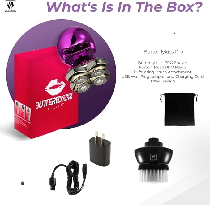 Skull Shaver Butterfly Kiss Pro (Purple): Best Electric Shaver for Bikini, Leg, Body Shaving