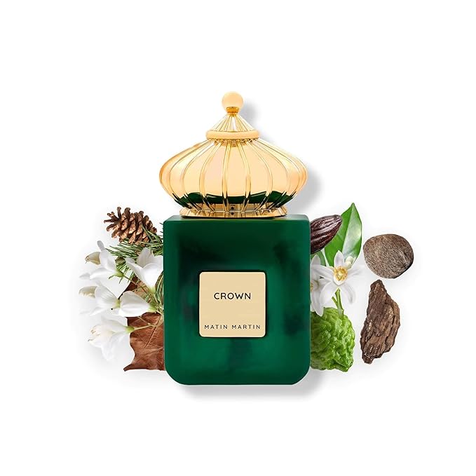 Matin Martin Crown for Unisex - Arabian Perfume for Women & Men - Long Lasting Spice & Citrus Fragrance with Bergamot, Leather, Musk, Cedarwood Notes - Arabic Cologne - Travel Size - 3.4 oz EDP Spray
