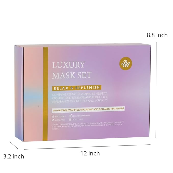 Face Sheet Masks Pack, 55 Pcs Skin Care Kit, Spa Kit Gift for Women, Real Deep Hydrogel Collagen Mask, Hyaluronic Acid Face Serum, Clay Mask, Gel Eye Mask, Lip Gloss, Christmas, Birthday, Anniversary