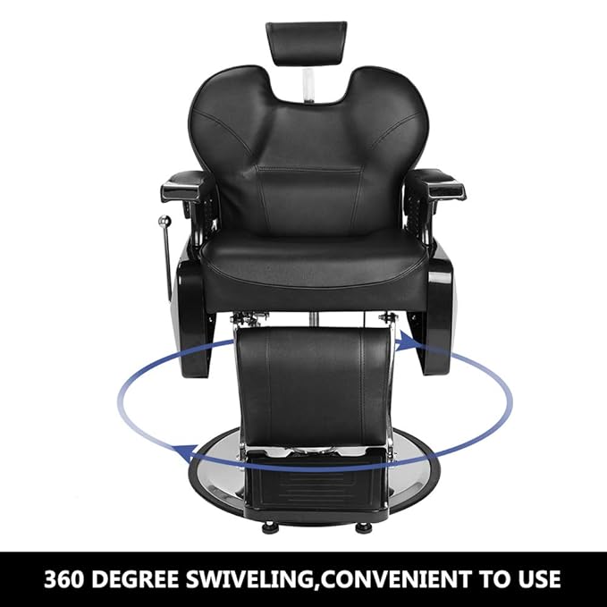 OmySalon All Purpose Hydraulic Barber Chair Recline 360 Degree Swivel Height Adjustable Heavy Duty Hairdresser Chair Beauty Salon Spa Tattoo Styling Equipment