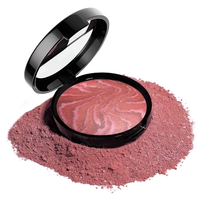 Baked Blush-n-Brighten Marbleized Blush, 2-in-1 Blush & Highlighter Hybrid - Pink Buttercream - Natural Finish, Buildable Color, (A03#, 1Pcs(13.5g/0.476oz))