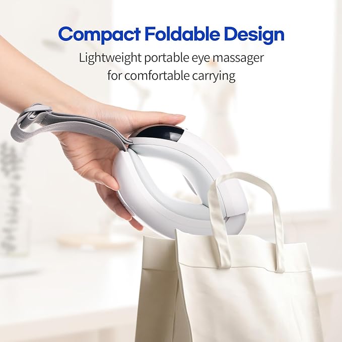 HuBDIC HubiCare Eye Massager with Heat & Built-in Cooling System, Smart Bluetooth Air Compression Eye Mask, Migraine Relief, Dry Eyes, Relaxation and Reduce Eye Strain, Gifts for Women/Men (White)