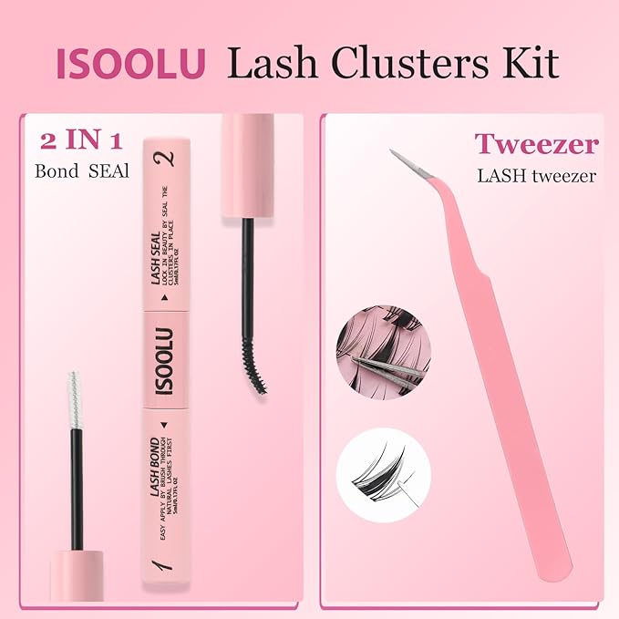 Fairy Lash Clusters Manga Individual Lashes C Curl Wispy Eyelash Clusters WideSpan Eyelash Extension Kit with Lash Bond and Seal Wet-Look Spiky Cluster Lashes (Anime Lash Clusters Kit)