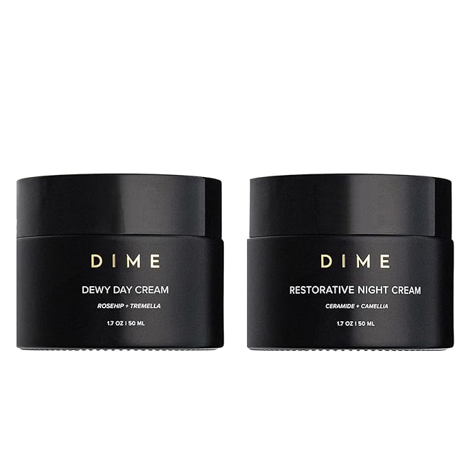 DIME Beauty Moisture Set - Includes Dewy Day Cream + Restorative Night Cream (50 ml Each)