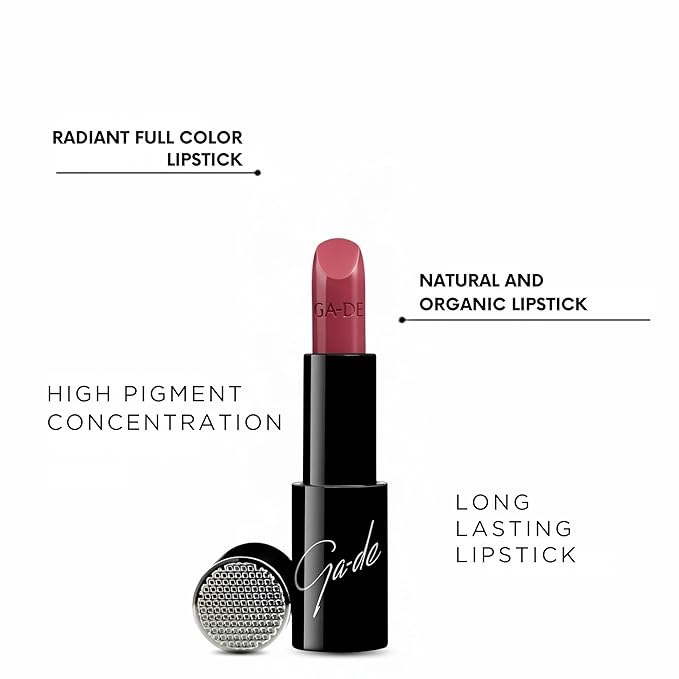 GA-DE Selfie Full Color Lipstick, 860 - Long Lasting High Pigment Lipstick with Argan Oil - Creamy Radiant Shine and Hydrating Benefits - 0.14 oz