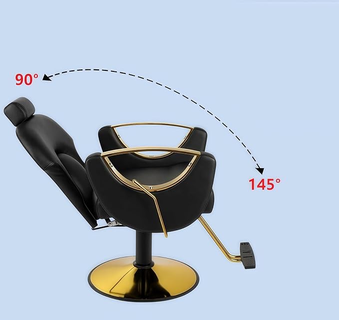 Barber Chair, Salon Chair for Hair Stylist, Height Adjustable Hydraulic Hair Reclining Salon Chair, 360 Degrees Rotation,Purple