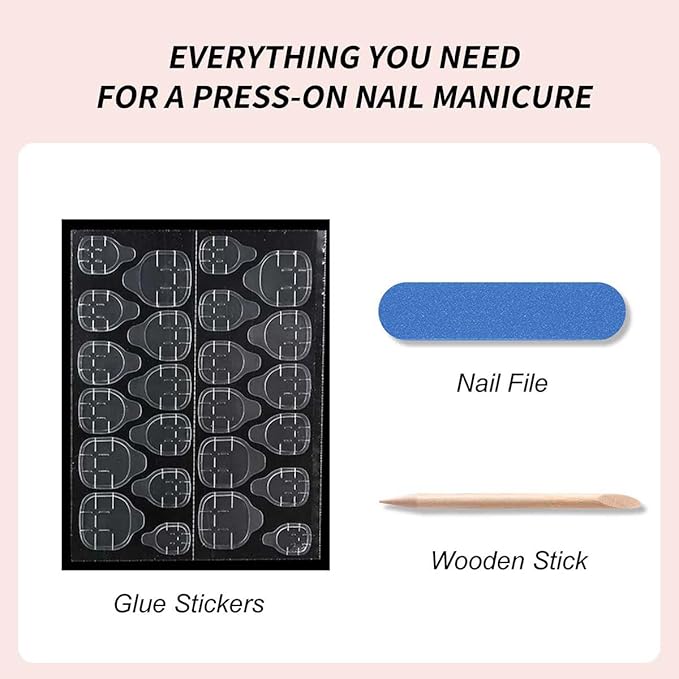 Long Square Press on Nails Leopard Print French Tip Fake Zebra Print Design Fall Nails Full Cover Glossy Glue on Nails for Women 24PCS