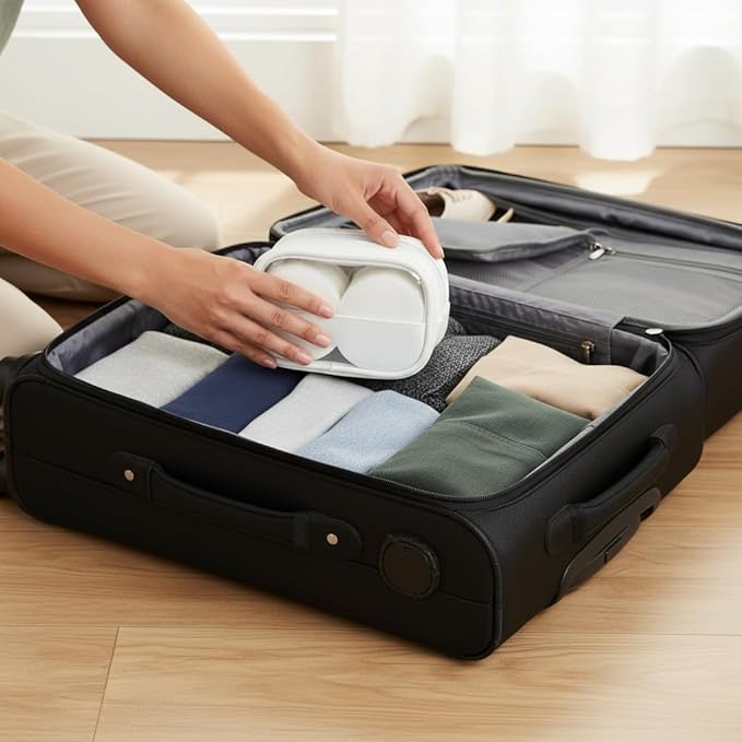 Portable Cotton Round Swab Organizer Case,2 in 1 Travel Cotton Pad Qtip Holder,Portable Storage Case for Floss Picks,Hair Tie Organizer,Bathroom Storage Organizer Qtip Dispenser Swabs Dispenser