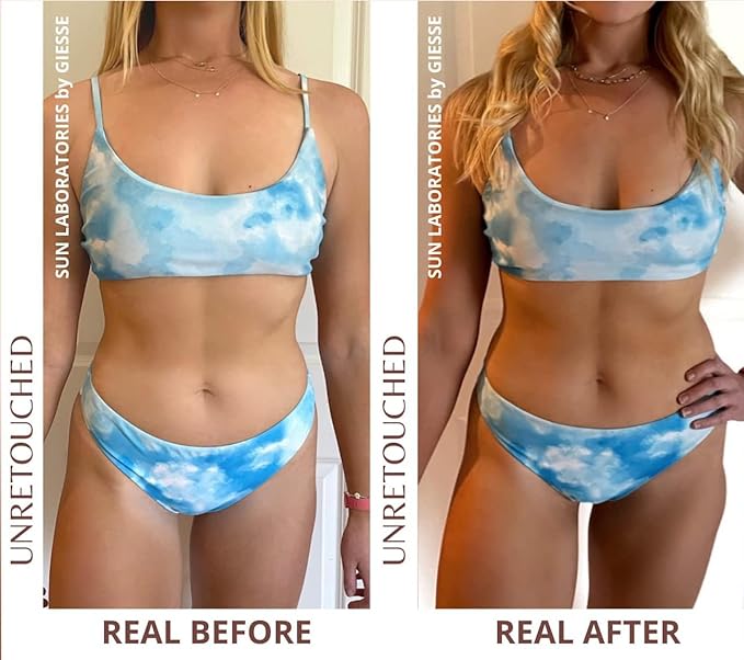 Sun Laboratories By Giesee Ultra Dark Self Tanning Lotion 32 oz - Organic Sunless Tanning Lotion, Extra Dark Self Tanner, Natural Self Tanning Lotion for Face & Body, Instant Tan Glow Beauty