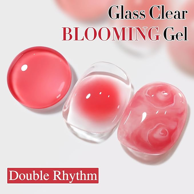 Double Rhythm Blooming Gel Polish 15 ml Clear Blooming Nail Art Polish for Spreading Effect DIY at Home 0.5 Oz (Clear)