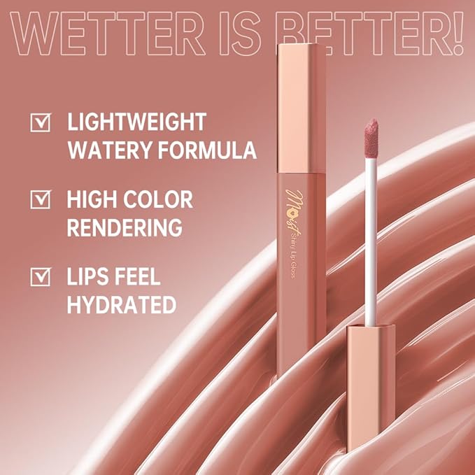 12 Colors Lip Gloss Set, High-Shine Waterproof Collection, Long Lasting Moisturizing Formula with Mirror Finish, Adult (5#, 1 Count (Pack of 1))