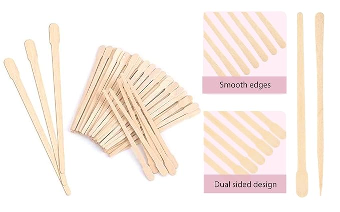 Mibly 1000 Pcs Wooden Wax Sticks - Eyebrow, Lip, Nose Small Waxing Applicator Sticks for Hair Removal and Smooth Skin - Spa and Home Usage