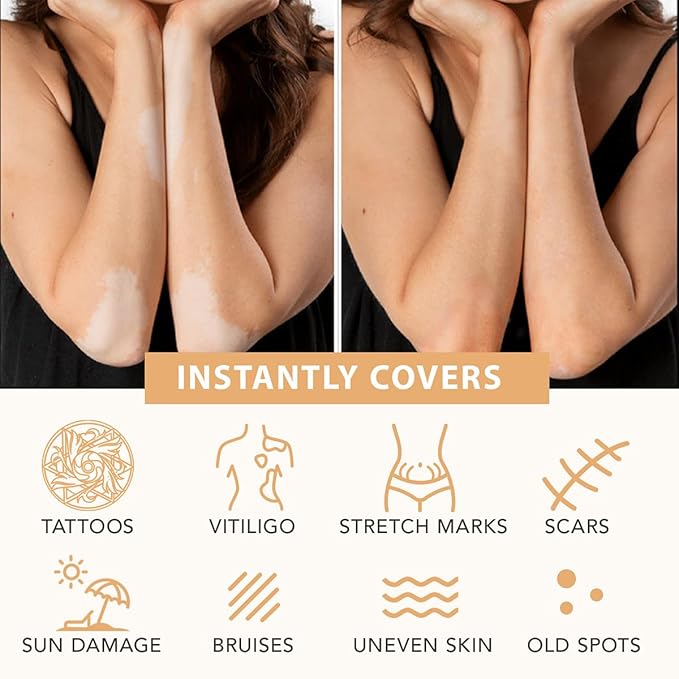 Leg and Body Makeup Waterproof No Transfer,Tattoo Cover Up,Leg and Body Scar Cover up Makeup, No Transfer,Long Last Body Foundation,Evens Skin Tone (Medium Golw),118ML