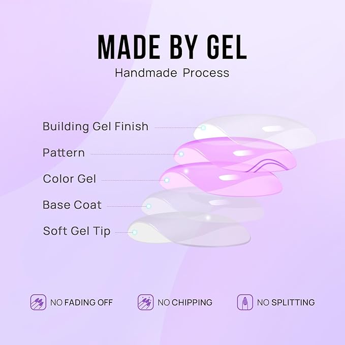 BTArtbox Press On Nails Almond - Medium Cat Eye French Tip Nails with Glue for Daily Nail Art, Fake Nail Extensions In 15 Sizes - 30 Nail Kit, Liquid Radiance