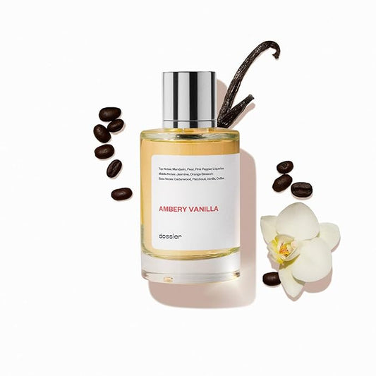 Dossier - Ambery Vanilla 3.4Oz (100ml) - Eau de Parfum - Inspired by YSL's Black Opium - Long-lasting Fragrance - Feminine
