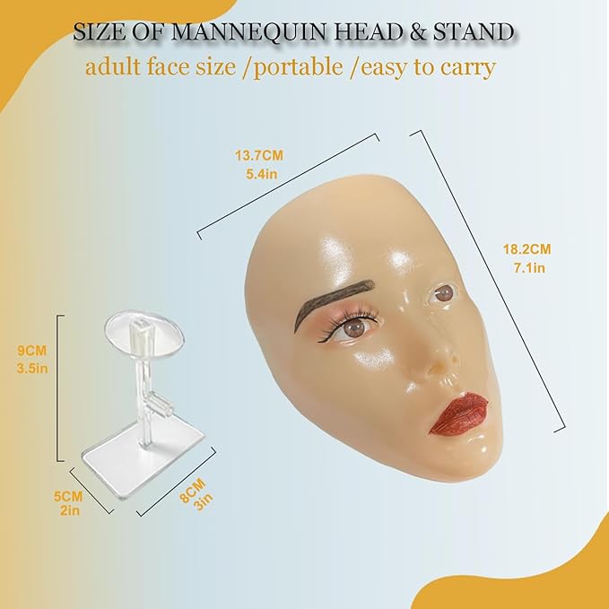 Makeup Practice Face Board, 5D Makeup Mannequin Face