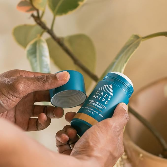Oars + Alps Aluminum Free Deodorant for Men and Women, Dermatologist Tested and Made with Clean Ingredients, Travel Size, Bergamot Grove, 3 Pack, 2.6 Oz Each