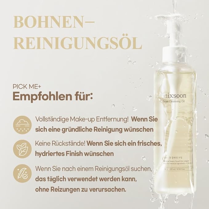 mixsoon Bean Cleansing Oil - Lightweight Oil Deep Cleansing and Makeup Remover, Fermented Bean, Hydrating and Balancing for Smooth Skin 195ml / 6.59 fl.oz. Korean Glass Skin Care