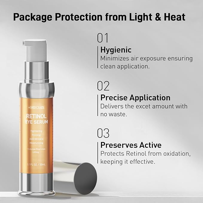 Retinol Eye Cream for Anti-Aging & Wrinkles – Firming, Hydrating & Repairing Eye Serum with Niacinamide, Hyaluronic Acid, Vitamin E & Bifida Ferment Lysate, 0.7 Fl Oz (Pack of 2)