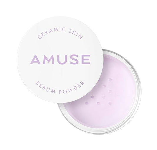 AMUSE SEOUL NEW Ceramic Skin Sebam Powder 2 Colors (Violet)】 Amuse Nosebum Pores & Sebum Cover Texture Cover Smooth Skin Adhesion Base Makeup Finish Powder Korean Cosmetics Vegan Wonyon