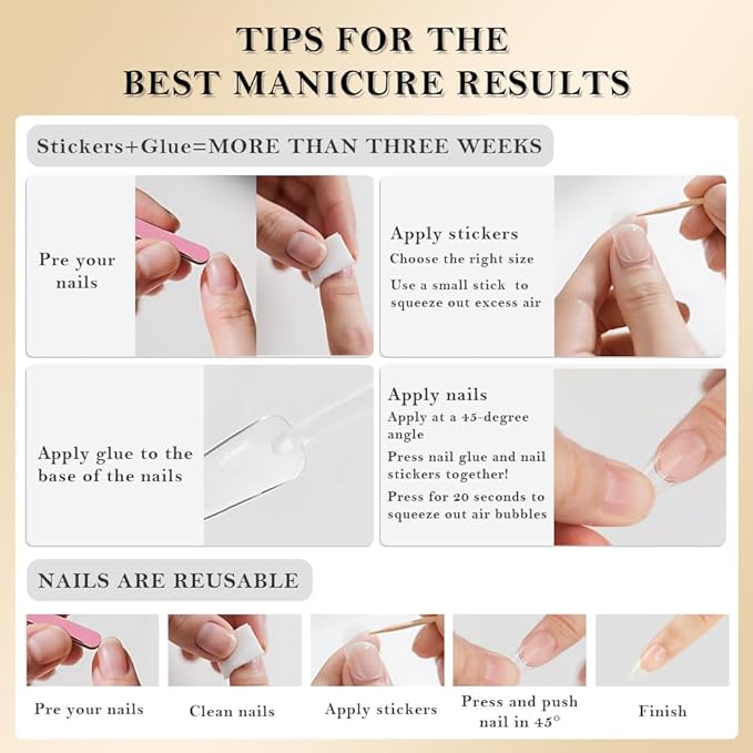 evpct Nuetral Red Short Squoval Glossy Press on Nails for Women Gift, Glossy Nuetral Red Fake Nail with Glue Manicure Kit, Soft Gel Full Cover Reusable Stick Glue on Acrylic False Nails Perfectly Fit