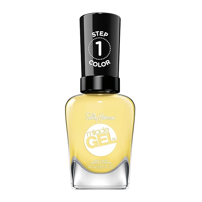 Sally Hansen Miracle Gel™, Travel Seekers Sunbrella, Long Lasting, Gel-Like Formula, No UV Lamp Needed, Yellow Nail Polish