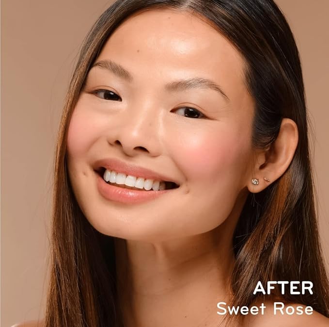 pürlisse Blush Glow BB Cheek Color - Dewy Liquid Blush for Cheeks - Enriched with Vitamin E & Hyaluronic Acid - Creamy, Lightweight & Buildable - Hydrating & Nourishing - Sweet Rose (0.34 Fl oz)