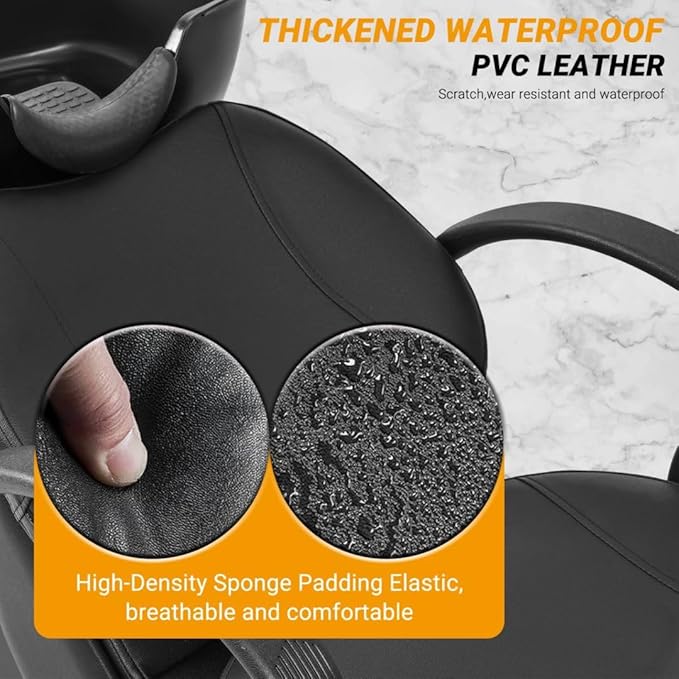 Shampoo Bowl and Chair Set for Salon, Backwash Barber Chair,ABS Plastic Shampoo Bowl Sink Unit w/Storage Box for Beauty Spa Barbershop