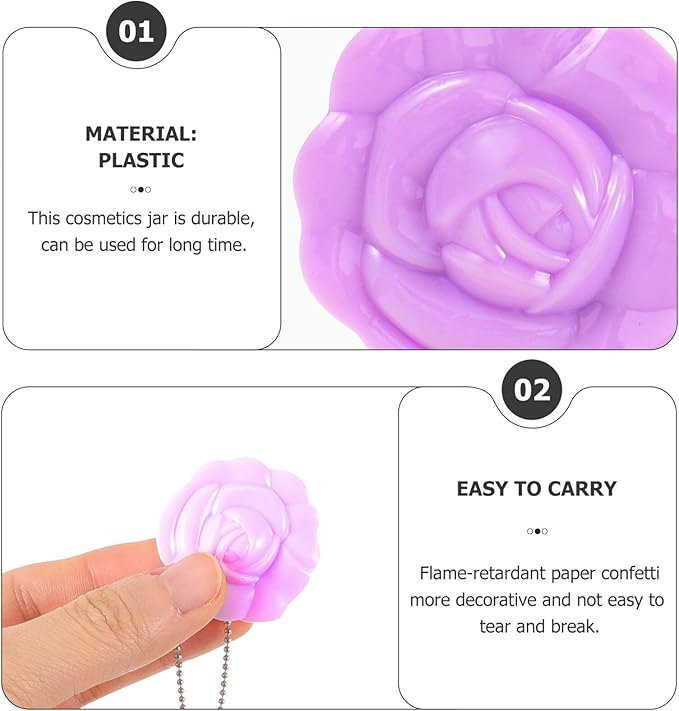 FRCOLOR Empty Makeup Compact 4Pcs Rose Shaped Lipstick