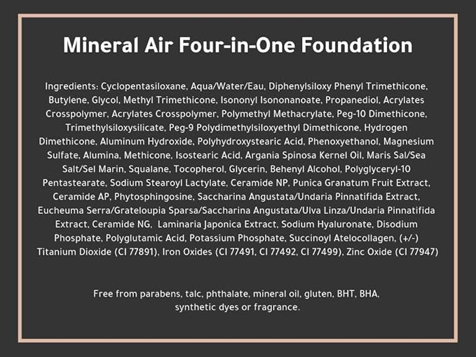 Mineral Air Four-in-One Foundation for Mineral Air Mist Device—Color, 10 ml, Travel Size - Tan