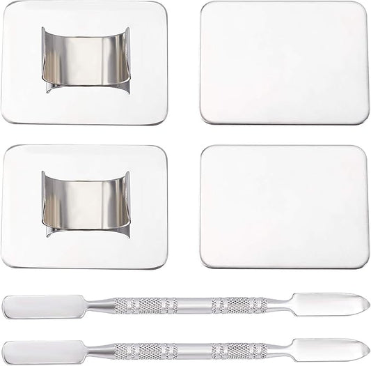 OLYCRAFT 6PCS Stainless Steel Makeup Palette Mini Ring