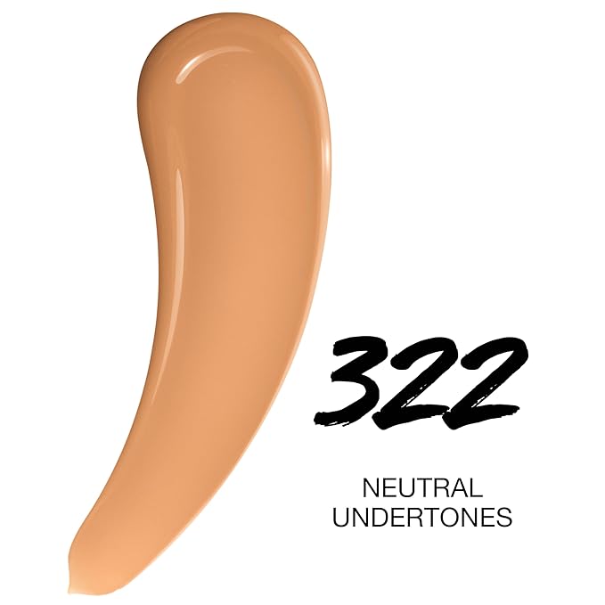 Maybelline Super Stay Lumi-Matte Foundation, Lightweight and Buildable Full Coverage Foundation Makeup For Up To 30HR Wear, 322, 1 Count