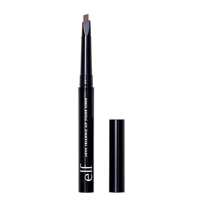 e.l.f. Love Triangle Lip Filler Liner, 2-in-1 Lipliner Pencil For Sculpting & Filling, Long-Lasting Intense Color, Vegan & Cruelty-Free, Deep Brown