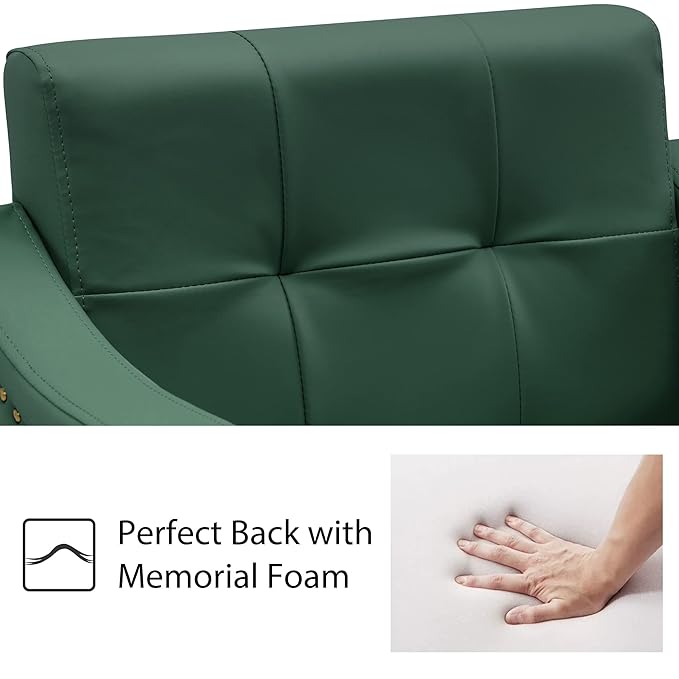 BarberPub Salon Chair for Hair Stylist Hydraulic Barber Styling Chair, Beauty Spa Equipment 8813 (6" Seat Height Adjustment) (Green)