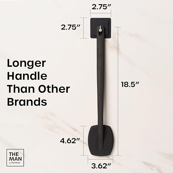 The Man Silicone Face Scrubber for Men, Flex Face Brush for Men, Removes Dead & Dry Skin, Shower Facial Cleansing Brush (Back Scrubber)