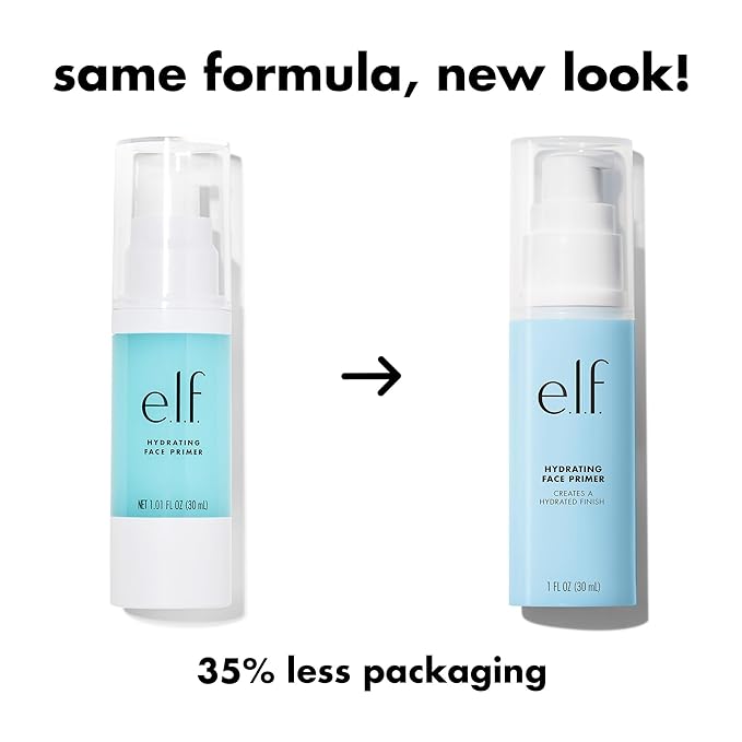 e.l.f. Hydrating Face Primer, Makeup Primer For Flawless, Smooth Skin & Long-Lasting Makeup, Fills In Pores & Fine Lines, Vegan & Cruelty-free, Large