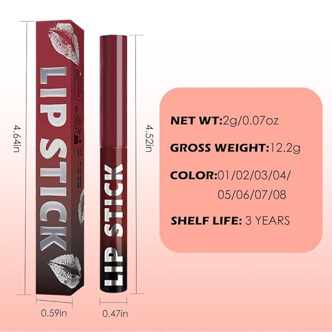 Matte Lipstick Crayon for Women, Cherry Red Lip Stick Pencil 24 Hour Long Lasting Waterproof, Non-Drying Hydrating Formula Lip Gloss Makeup, Vegan & Cruelty-Free, 07