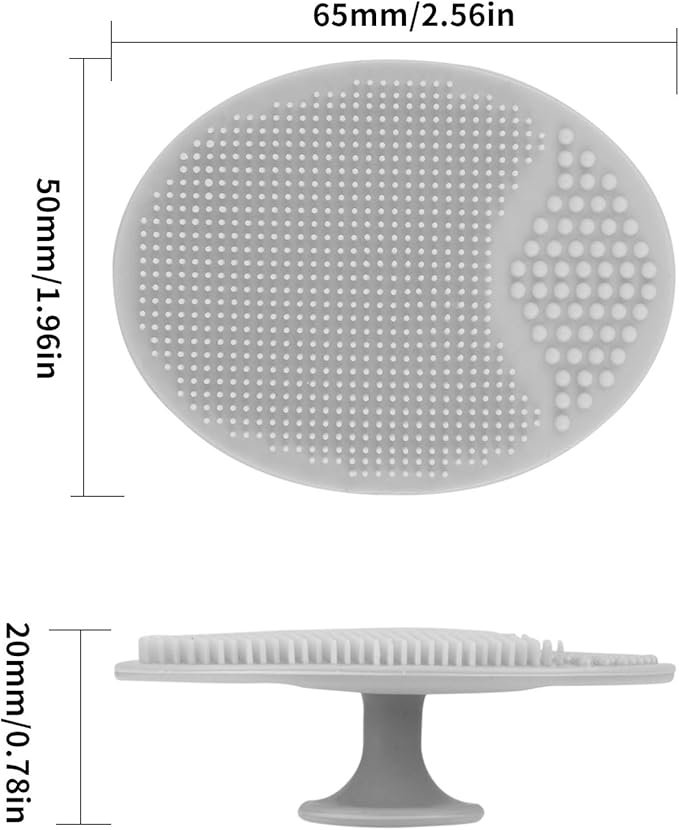 Silicone Face Scrubbers Exfoliator Brush-Facial Cleansing Pads Precision Pore Cleansing Pad Acne Removing Face Brush-2 Pack, Grey and White