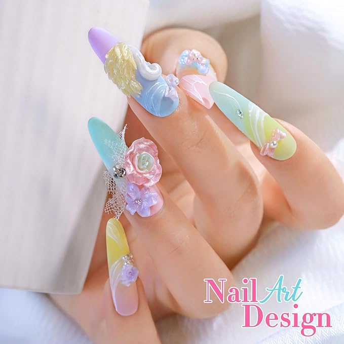 Double Rhythm 3D Nail Gel Pearl Solid Sculpting Gel for Nail Art Non-Sticky Hard Gel for Building Carving Molding Nail Extension Soak Off UV/LED Nail Art Salon Home DIY 0.5 Oz (Orange Pink-Silk 06)