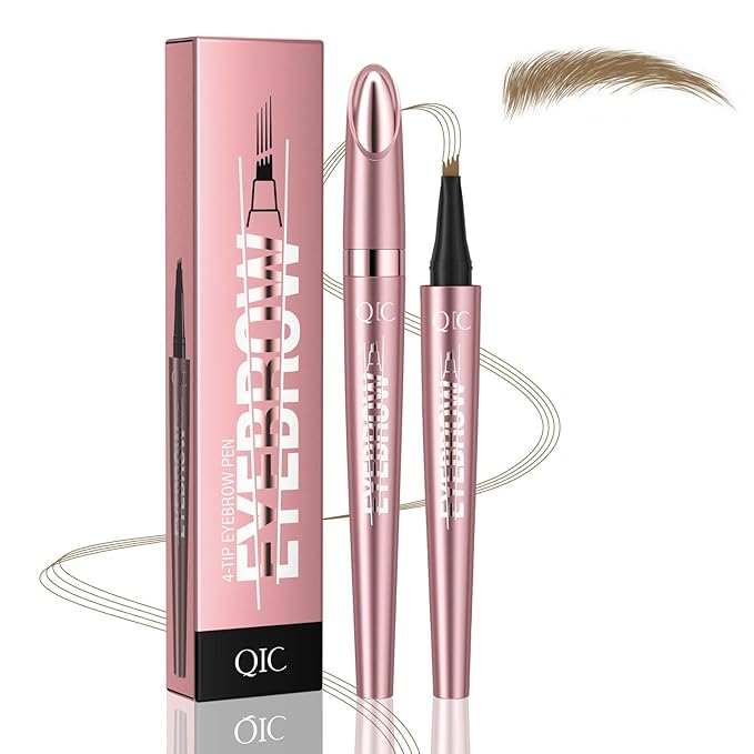 Eyebrow Pen, Waterproof Microblading Eyebrow Pencil, Eye Brown Makeup Pen with a Micro-Fork Tip for Women to Effortlessly Create Hair Like Natural Brows Light Brown