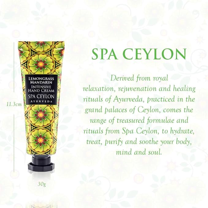 SPA CEYLON LEMONGRASS MANDARIN INTENSIVE HAND CREAM| Natural Cleanser | Lemongrass & Mandarin | Soften skin | Hydrating | Suitable for all skin types