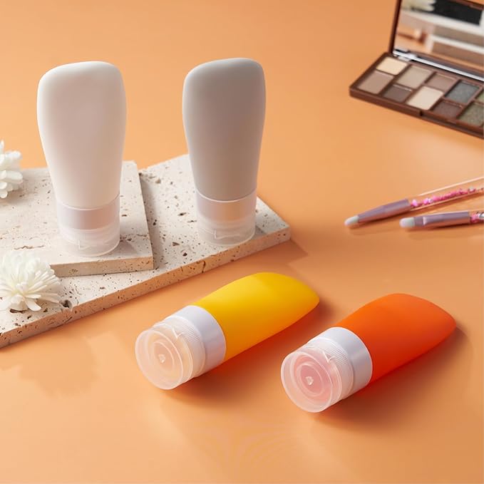 INSFIT Portable Travel Bottles, TSA Approved Leak Proof Containers for Toiletries, BPA Free Refillable Accessories for Shampoo, Body Wash, Liquids (4 Pack)