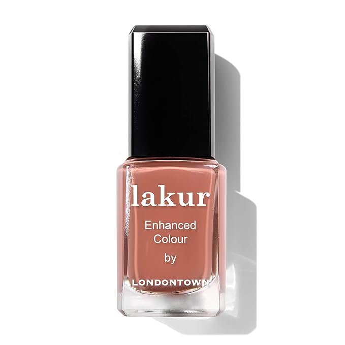 LONDONTOWN lakur Nail Polish - Chip-Resistant, Non-Toxic, Conditions & Hydrates Nails | Glossy Tawny Brown, Pecan Pie, .40 fl oz