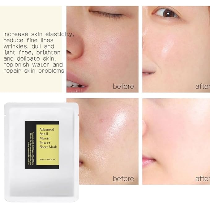 $1.79 Each - Snail Mucin Face Masks 12 Pack Korean Skincare - Deep Moisturizing Sheet Masks for Dry Sensitive Skin - Hydrating Face Mask No Parabens Sulfates - Cruelty Free Never Tested Animals