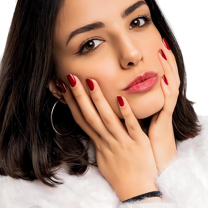 24Pcs 3D Flower Press on Nails Medium Almond Fake Nails with Bubble Butterfly Star Designs Cute Powder Blusher Acrylic Glossy Pink Tulip False Nails Green Leaf Stick on Nails for Women