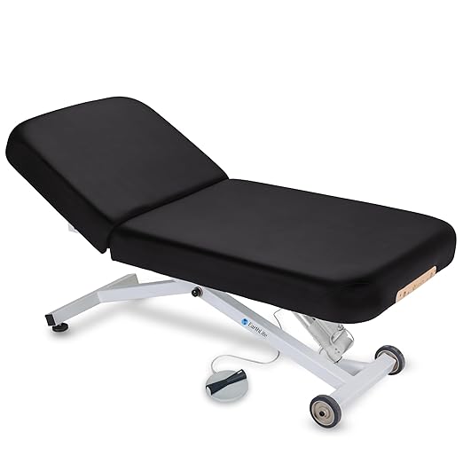 EarthLite Ellora Electric Lift Massage Table with Manual Tilt, Made in USA, 32" x 73, Black
